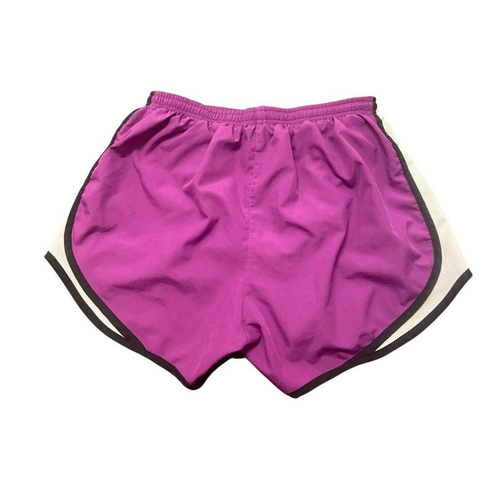 Nike Dri Fit Women’s Running Shorts‎ M Drawstring Purple Black White - Picture 2 of 7